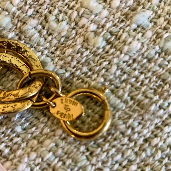 Erwin Pearl 🎄Textured gold tone double ring choker necklace - Picture 6 of 11